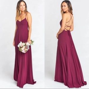 show me your mumu | godshaw goddess gown merlot chiffon medium